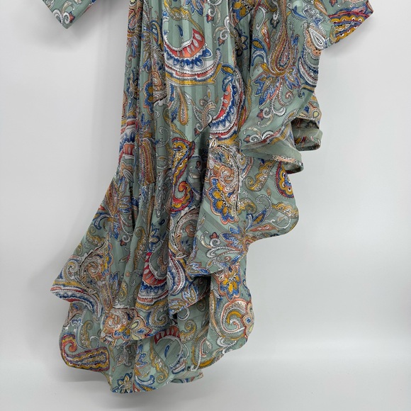 ELLIATT Adria Dress Wrap Asymmetrical Paisley Print Size Medium MSRP $319 - Picture 8 of 15